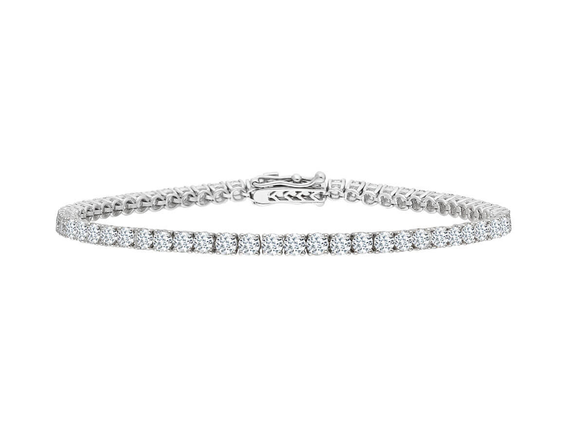 Tennis Bracelet with 56 lab-grown diamonds in 14K White Gold – 4.20 ct | 23B0006 – high-quality Jewelry from Rosy Lab Diamonds