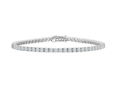 Elegant tennis bracelet with 56 lab-grown diamonds in 14K white gold – 4.20 ct