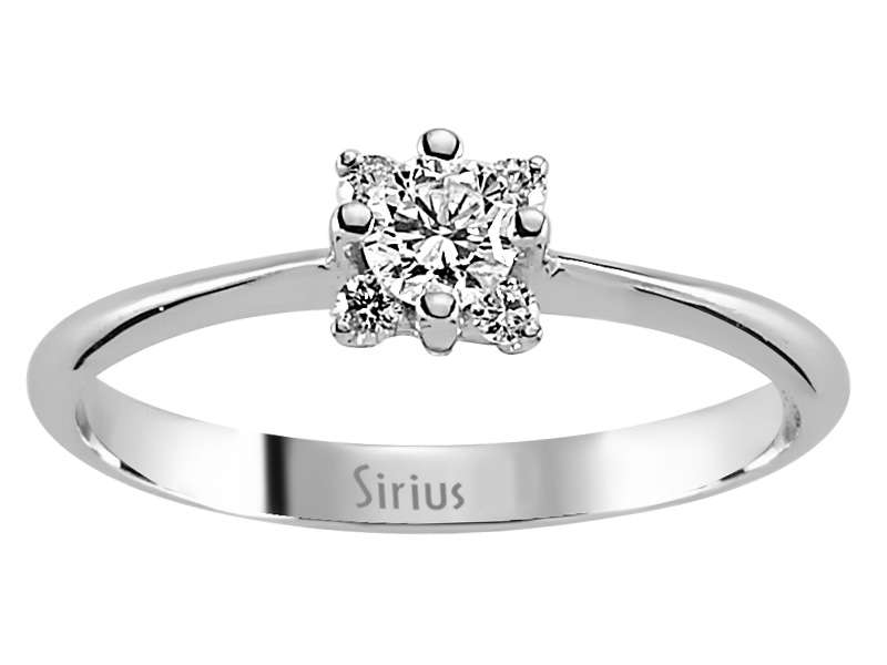 Élégante bague en Or Blanc avec des diamants de laboratoire de 0,23 et 0,08 carat – Or Blanc 14 carats – Bijoux haut de gamme de Rosy Lab Diamonds