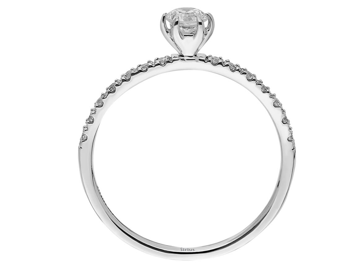 Pavéli Beyaz Altın Tektaş Yüzük - 0,37 ct Laboratuvar Pırlantaları | Zarif Nişan Yüzüğü - Rosy Lab Diamonds’tan yüksek kaliteli Mücevher