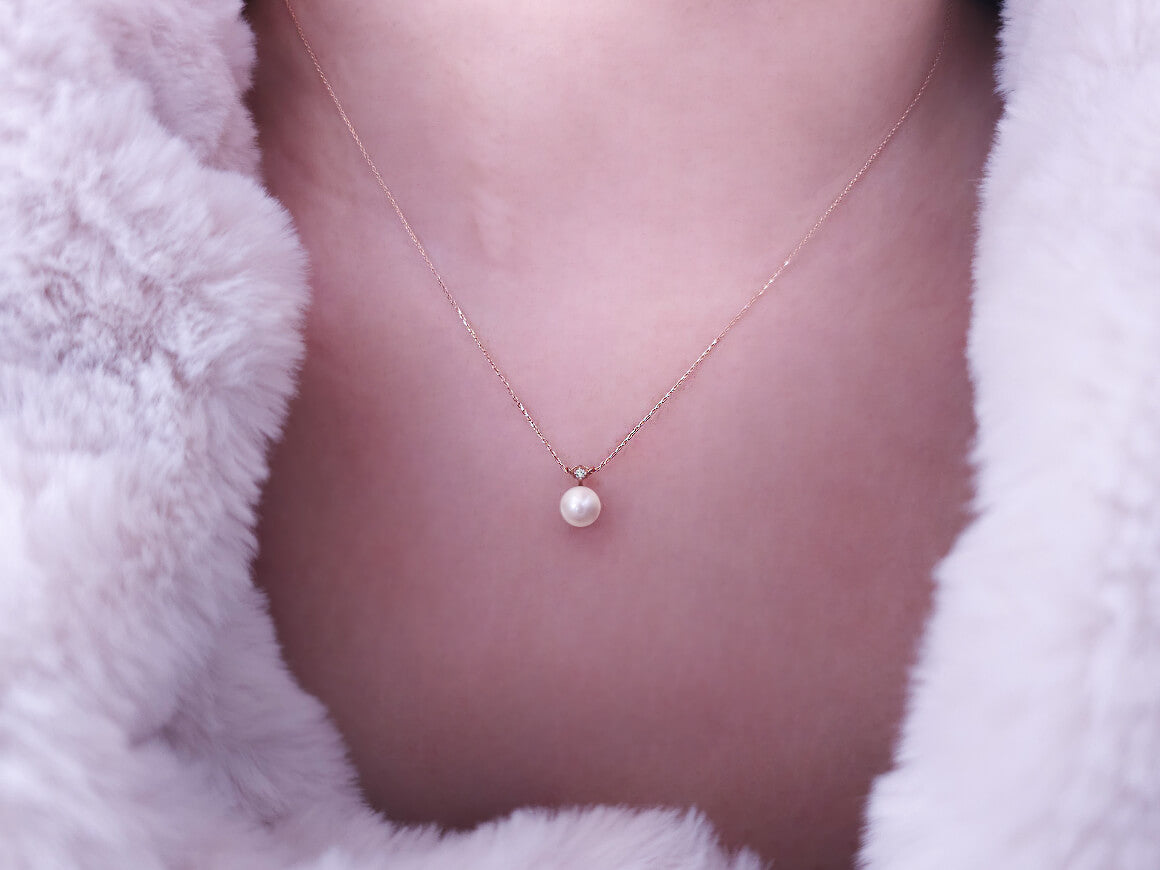 Fairytale-Anhänger mit Perle & Labor-Diamant | 14K Roségold - hochwertiger Schmuck von Rosy Lab Diamonds