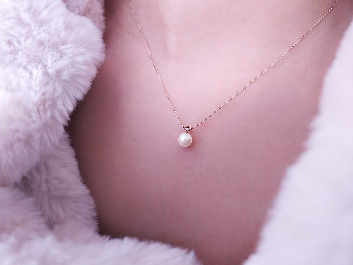 Fairytale-Anhänger mit Perle & Labor-Diamant | 14K Roségold - hochwertiger Schmuck von Rosy Lab Diamonds