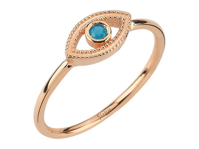 Rose gold ring with turquoise – "The deep eye" design