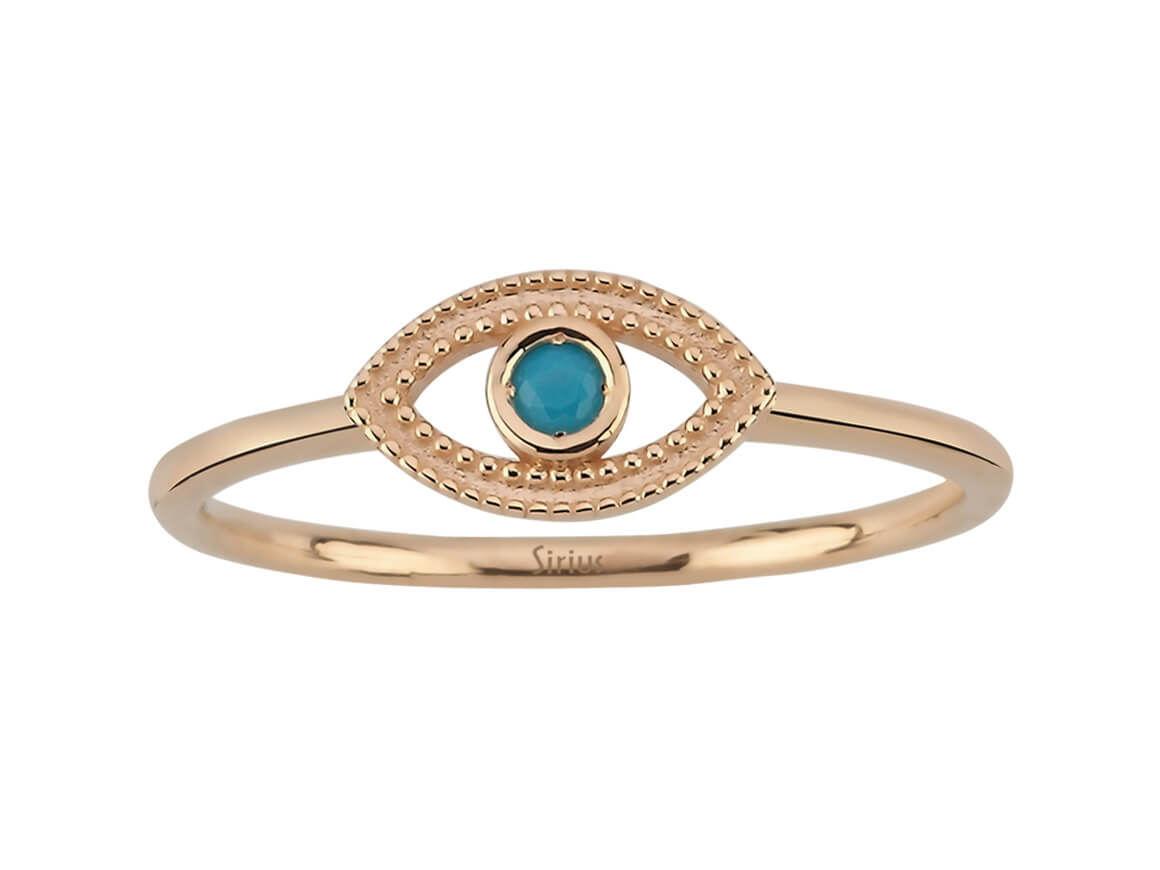 Rose gold ring with turquoise – "The deep eye" design