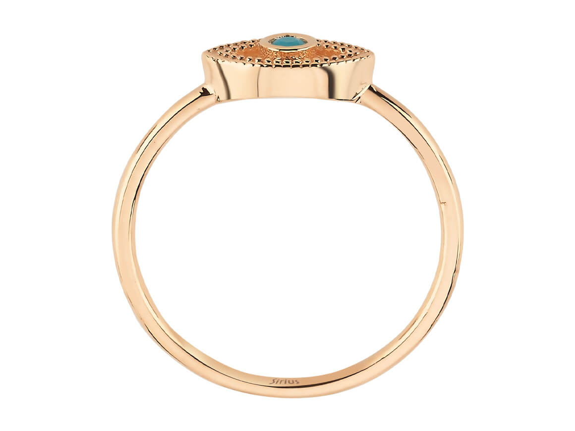 Roségoldring mit Türkis - Tiefe-Auge-Design in 8K Gold - 17R0302 - hochwertiger Schmuck von Rosy Lab Diamonds