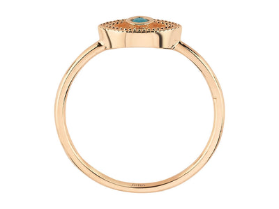 Rose gold ring with turquoise – "The deep eye" design