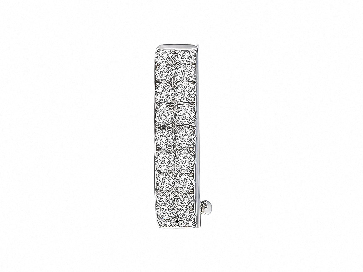 قرط رجالي بصفّين من الألماس المخبري مصنوع من ذهب أبيض عيار 585 - مجوهرات فاخرة من Rosy Lab Diamonds