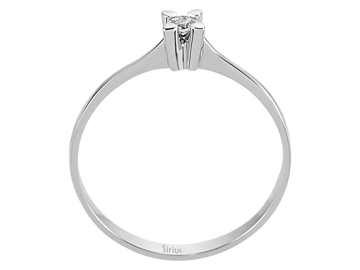 Feiner Solitärring mit 0,05 Karat rundem Labor-Diamanten in 8 Karat Weißgold