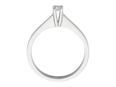 Weißgold Solitärring mit 1 laborgezüchtetem Diamanten, 0,09 Karat