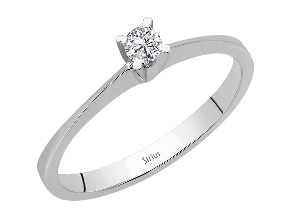 Schlichter Weißgold-Ring mit 0,10 Karat Labor-Diamant