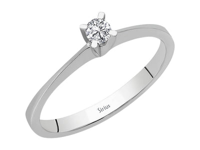 Schlichter Weißgold-Ring mit 0,10 Karat Labor-Diamant