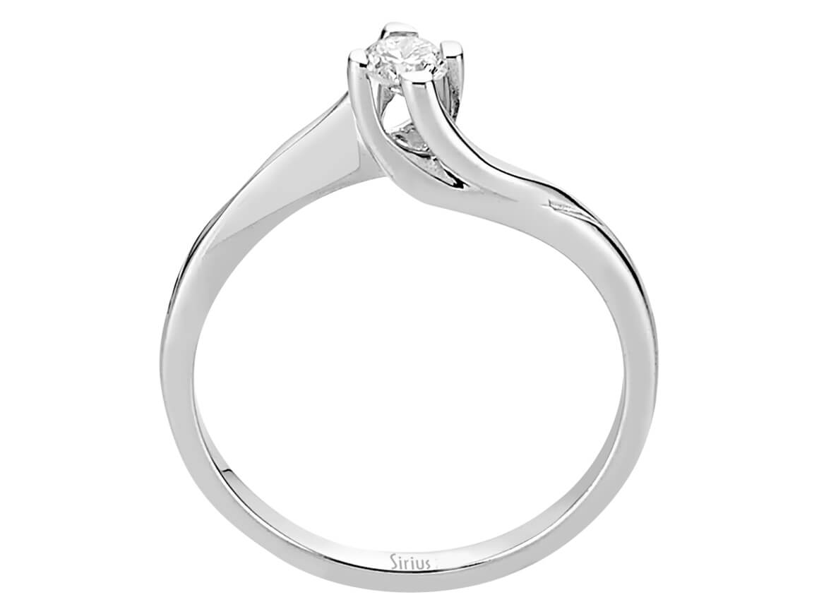 Feiner Weißgold Solitärring mit einem kleinen lab-grown Diamanten