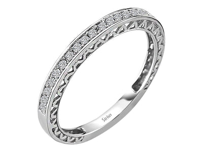 Eleganter Halbmemory-Ring mit 19 laborgezüchteten Diamanten aus 14K Weißgold