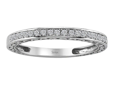 Eleganter Halbmemory-Ring mit 19 laborgezüchteten Diamanten aus 14K Weißgold