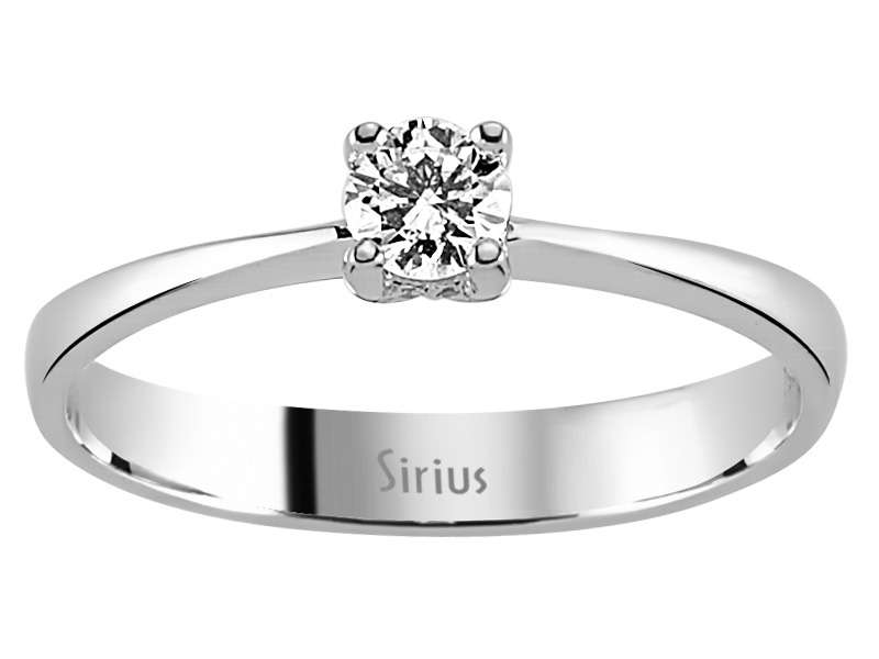 Weißgold-Ring mit 1 laborgezüchtetem Diamanten 0,22 Karat und 8 weiteren Diamanten 0,01 Karat