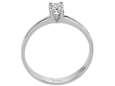 Weißgold-Ring mit 1 laborgezüchtetem Diamanten 0,22 Karat und 8 weiteren Diamanten 0,01 Karat