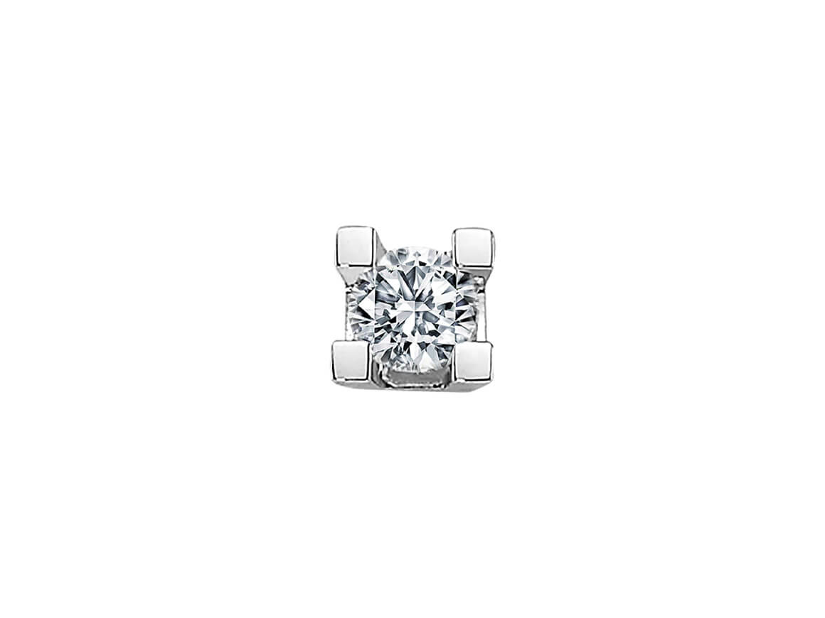 Solitaire stud earrings with 0.23 carat lab diamond in 585 white gold