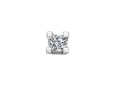 Solitaire stud earrings with 0.23 carat lab diamond in 585 white gold