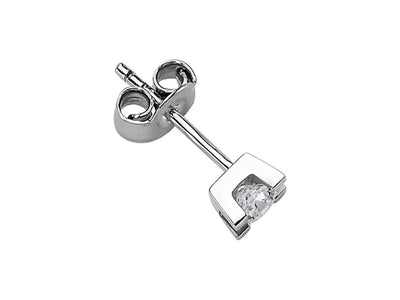 Solitaire stud earrings with 0.23 carat lab diamond in 585 white gold