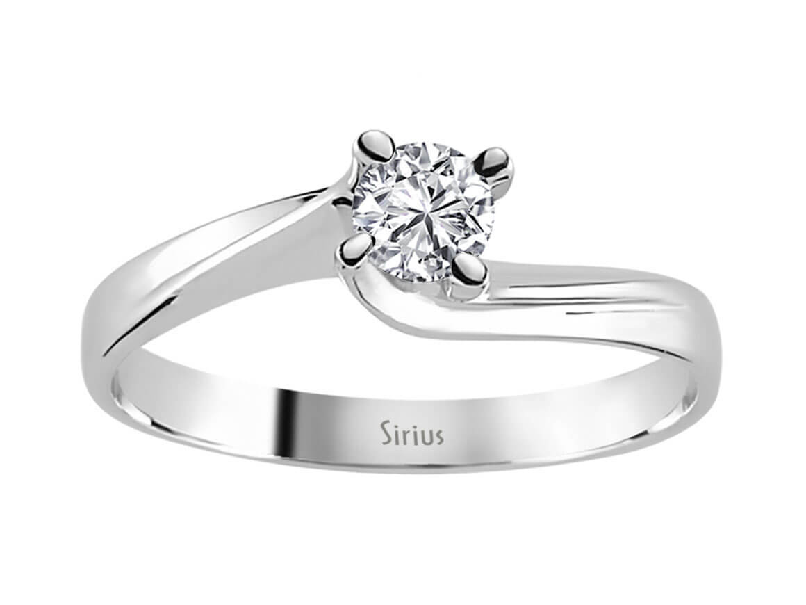 Moderner Weißgold-Ring mit 0,24 Karat Labor-Diamant