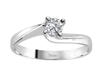 Moderner Weißgold-Ring mit 0,24 Karat Labor-Diamant