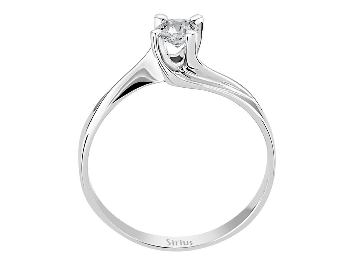Moderner Weißgold-Ring mit 0,24 Karat Labor-Diamant
