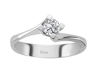 Klassischer Weißgold-Ring mit 0,29 Karat Labor-Diamant