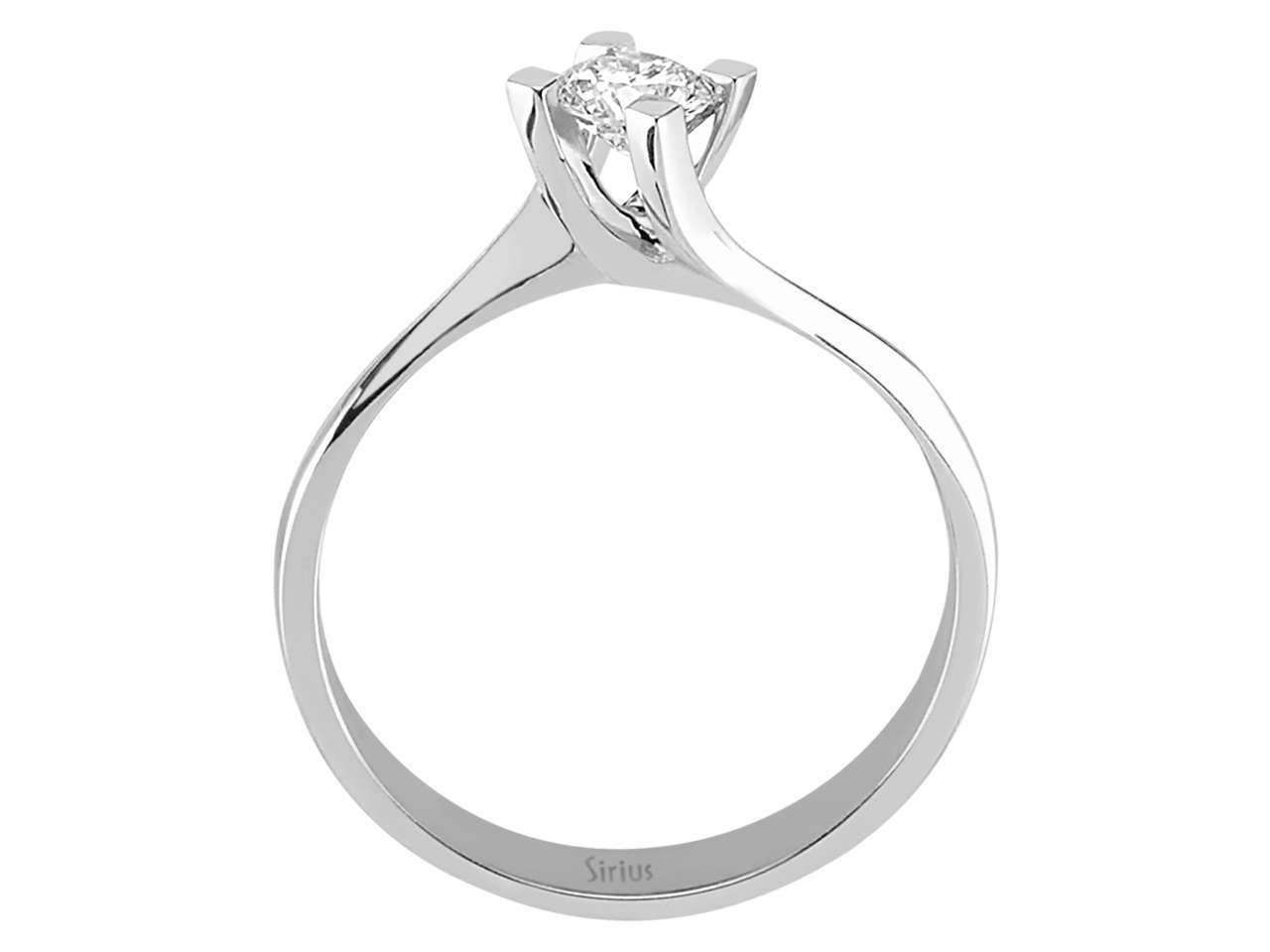 Klassischer Weißgold-Ring mit 0,29 Karat Labor-Diamant