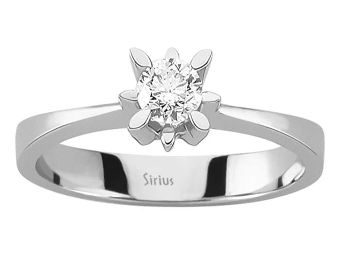 Solitärring mit 0,31 ct rundem Diamanten | 14K Weißgold - hochwertiger Schmuck von Rosy Lab Diamonds