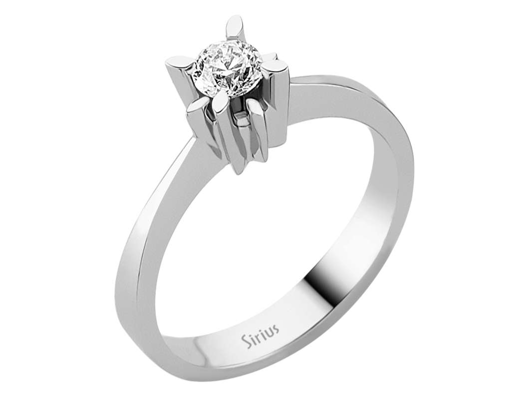 Solitärring mit 0,31 ct rundem Diamanten | 14K Weißgold - hochwertiger Schmuck von Rosy Lab Diamonds