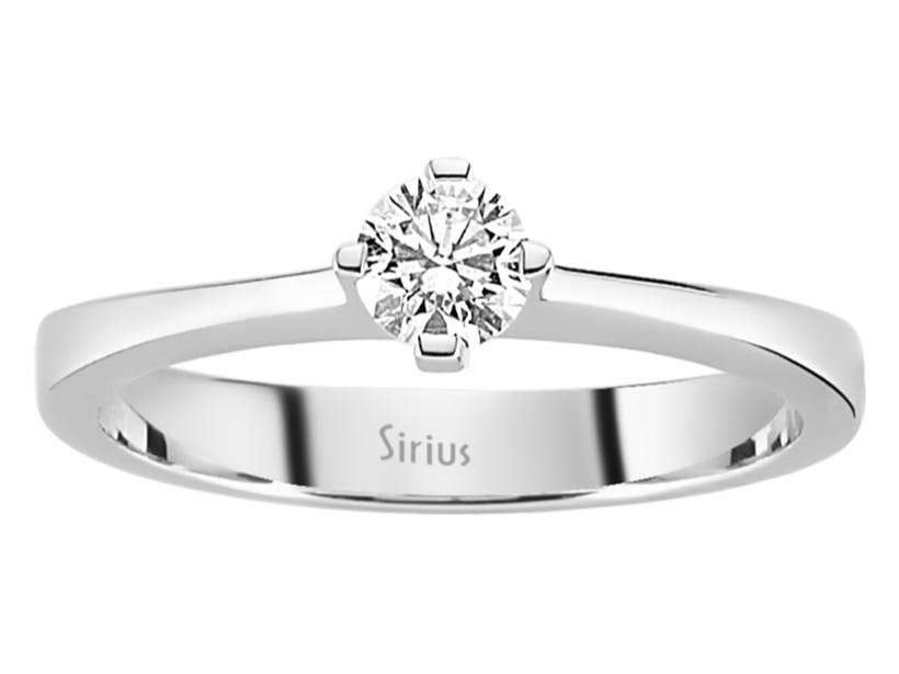 Klassischer Solitärring mit 0,33 Karat Rundschliff Diamant aus 14K Weißgold - hochwertiger Schmuck von Rosy Lab Diamonds
