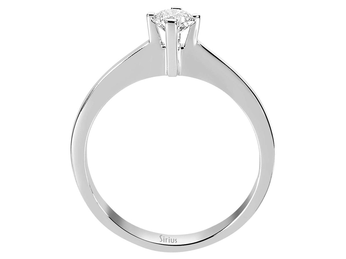 Klassischer Solitärring mit 0,33 Karat Rundschliff Diamant aus 14K Weißgold - hochwertiger Schmuck von Rosy Lab Diamonds