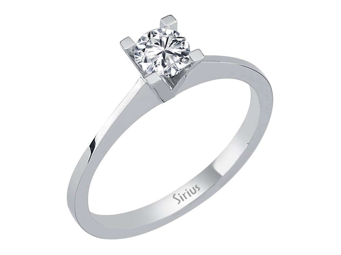 14 ayar Beyaz Altın'dan, 0,40 karat laboratuvar ortamında yetiştirilmiş pırlantaya sahip klasik tektaş yüzük - Rosy Lab Diamonds'tan yüksek kaliteli Mücevher