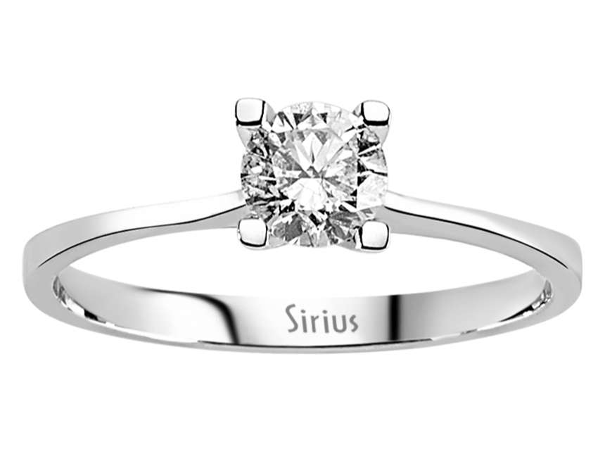 Moderner Weißgold-Ring mit 0,49 Karat Labor-Diamant