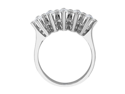 Modern 5-stone white gold ring with 0.58 carat lab-grown diamonds
