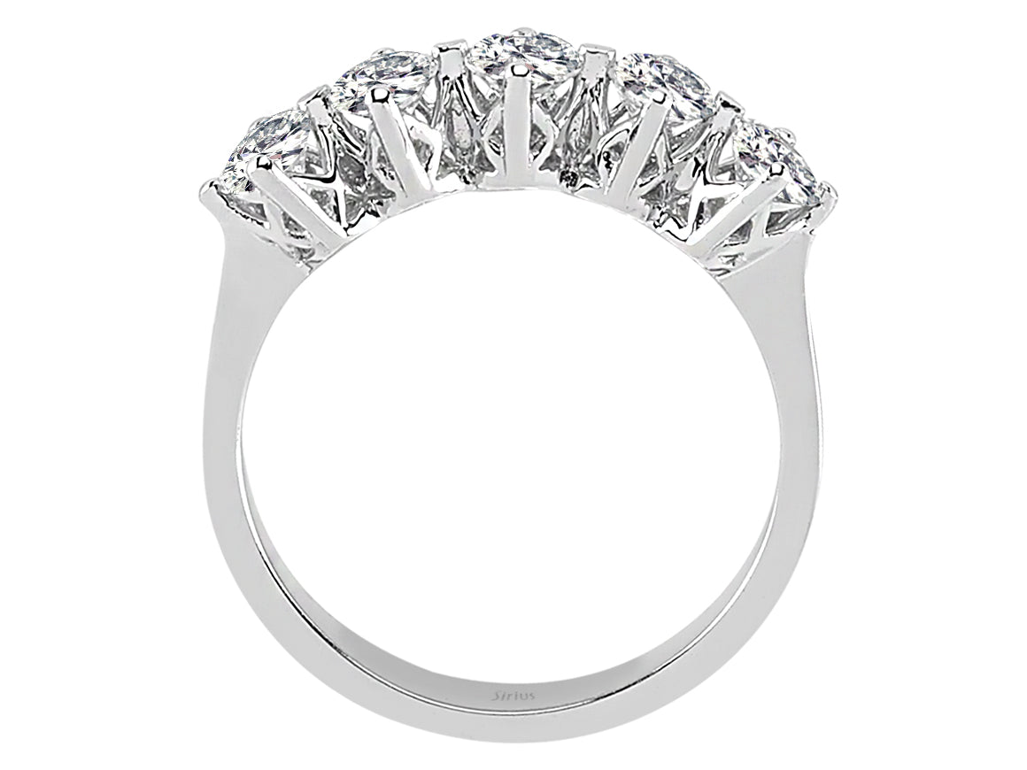 Eleganter 5-Stein-Diamantring aus 14K Weißgold mit 0,91 ct