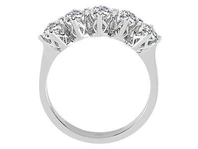 Eleganter 5-Stein-Diamantring aus 14K Weißgold mit 0,91 ct