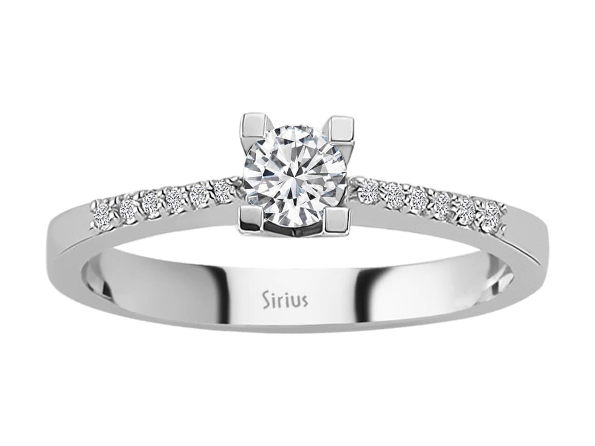 Yan taşlı solitaire pırlanta yüzük - 0,33 ct - 14K Beyaz Altın - Rosy Lab Diamonds’tan yüksek kaliteli Mücevher