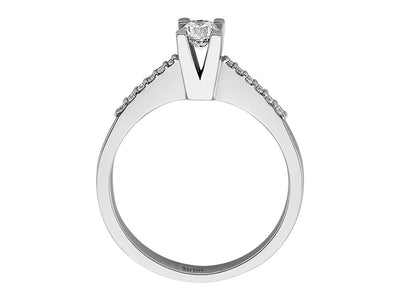 Funkelnder Solitärring mit Seitensteinen aus 14K Weißgold – 0,33 Karat