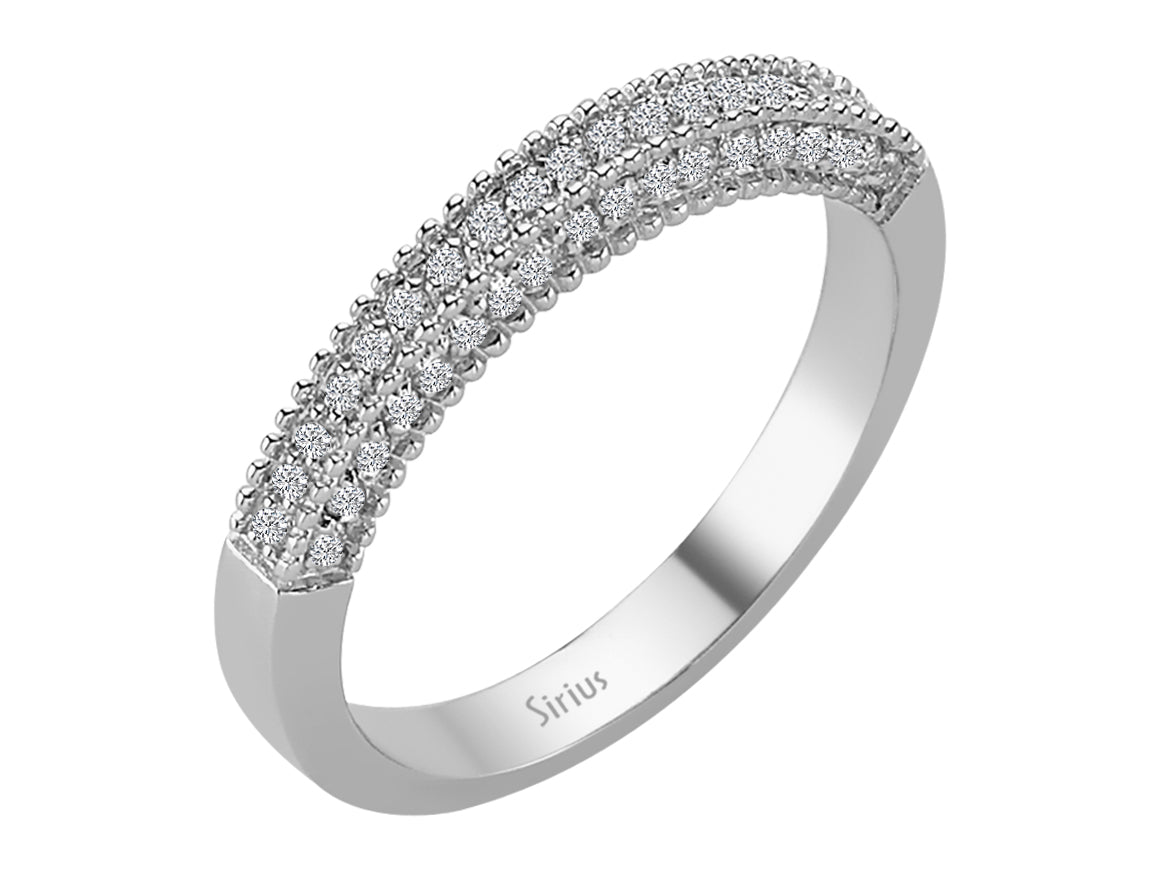 Weißgold Halb-Eternity Ring mit 55 rund geschliffenen Diamanten – 0,33 ct