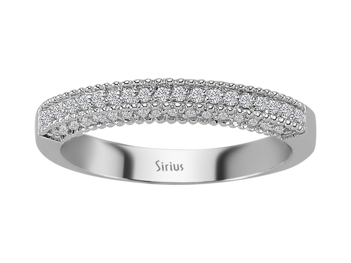 Bague d’éternité partielle en Or Blanc avec 55 diamants - 14K - 07R0033 - Bijoux haut de gamme de Rosy Lab Diamonds
