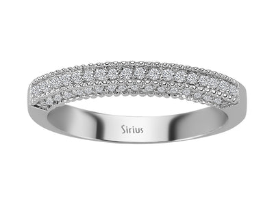 Weißgold Halb-Eternity Ring mit 55 rund geschliffenen Diamanten – 0,33 ct