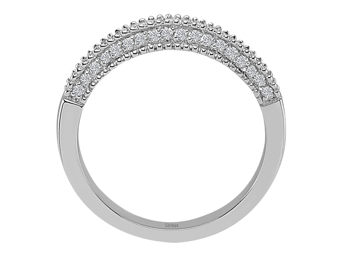 Weißgold Halb-Eternity Ring mit 55 rund geschliffenen Diamanten – 0,33 ct