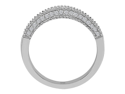 Weißgold Halb-Eternity Ring mit 55 rund geschliffenen Diamanten – 0,33 ct