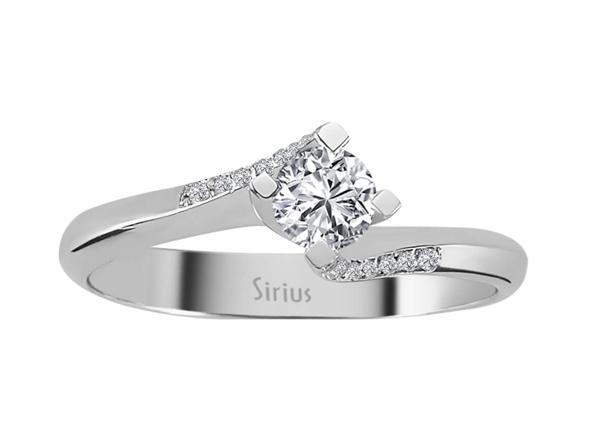 Eleganter 14K Gold Verlobungsring mit 0,29 ct Runddiamant und Pavé-Besatz