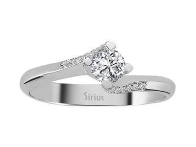 Eleganter 14K Gold Verlobungsring mit 0,29 ct Runddiamant und Pavé-Besatz