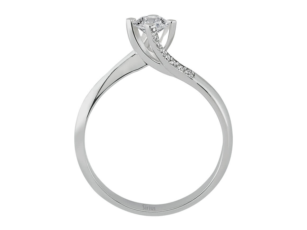 Ring mit Diamant & Labordiamanten in 14K Weißgold | Rosy – hochwertiger Schmuck von Rosy Lab Diamonds