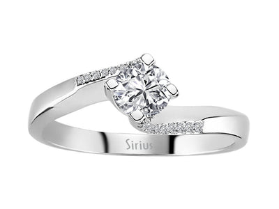 Eleganter 14K Gold Verlobungsring mit 0,41 ct Runddiamant und Pavé-Diamanten