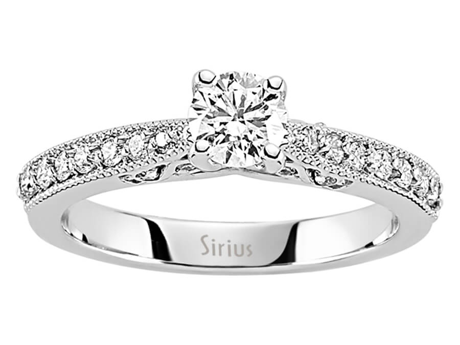 Bague en Or Blanc avec 23 diamants de laboratoire – 0,72 carat, 14 K – Bijoux haut de gamme de Rosy Lab Diamonds