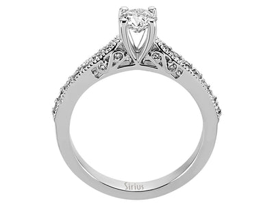 Weißgold-Ring mit 23 laborgezüchteten Diamanten im Rundschliff, 14K
